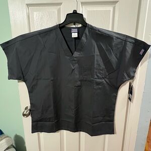 Cherokee Scrubs Unisex Workwear V Neck Scrub Top L Gray.